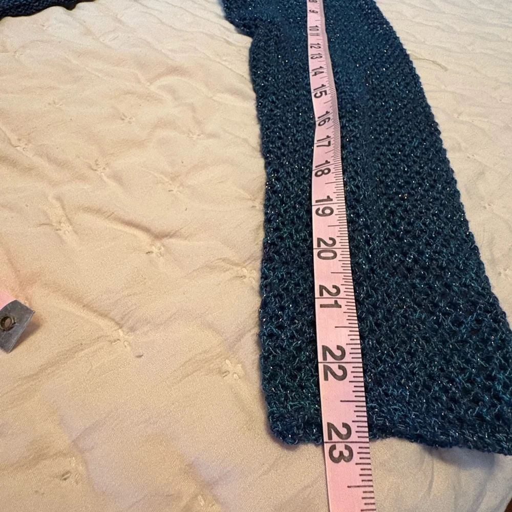Krazy Kat Blue and Black Open Knit Cardigan